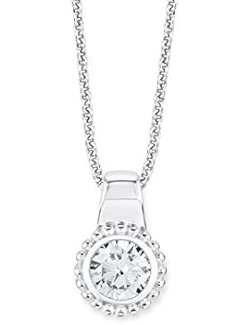 s.Oliver Damen-Kette mit Anhänger 925 Silber rhodiniert Zirkonia weiß 45 cm - 567299