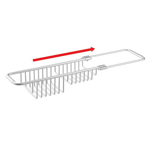 mDesign Rustproof Aluminum Over-the-Sink Sponge/Scrubber Caddy – Silver by MetroDecor - 7