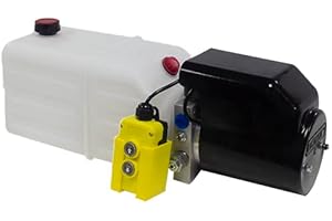 Flowfit 12V 1.6 kW DC Single Acting Hydraulic Power Pack, with Detachable Two Button Pendant (8 Litre reservoir)