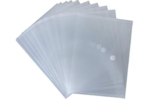 ‎KRANHOLDT Dokumententasche/Sichttasche A4 quer mit Klettverschluss, transparent natur, aus PP, NEUTRAL - 10 Umschläge