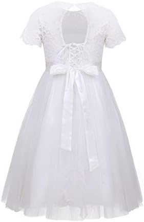 Flower Girl Dresses Tutu Lace Wedding Party Pageant Ball Gown Dress Hollow Heart-Shape Back