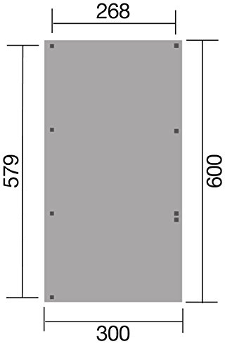 Weka Carport, Einzelcarport 606 A Größe 2 mit Rundbogen, kdi, 300x600x235 cm, 606.3060.40.00 - 2