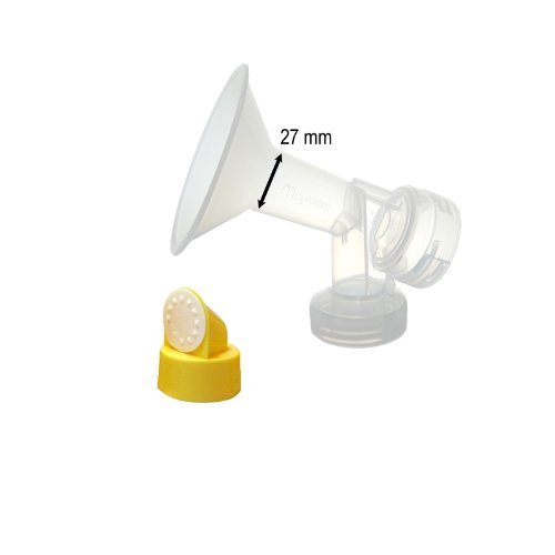 Maymom Breast shield w/Valve and Membrane for Medela Breast Pumps (27 mm, Large, 1-Piece)