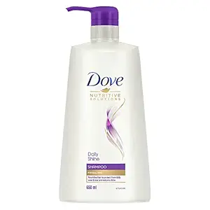 Dove Daily Shine Shampoo 650 ml, For Damaged or Frizzy Hair, Makes Hair Soft, Shiny And Smooth - Mild Daily Shampoo for Men & Women
