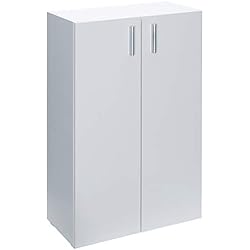 Armoire Polyvalente Meuble de Rangement avec Portes »Vela« Blanc 3 Compartiments