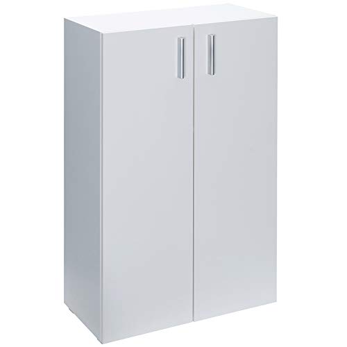 Armoire Polyvalente Meuble de Rangement avec Portes »Vela« Blanc 3 Compartiments