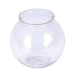 nogaiya Fish Bowl Glass Product Round Shape Transparent crystel Glass (Pack of 1)