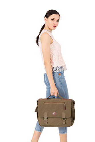 MOSISO  bis zu 15 6 Zoll  Unisex Vintage Canvas Umh  ngetasche Herren Aktentasche Schultertasche Messenger Bag Top Qualit  t Laptoptasche Notebooktasc