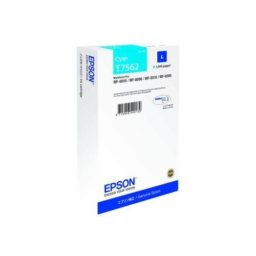 1 x Cartouche d'encre d'origine pour EPSON WorkForce Pro wf-8090 DTW t7562 T 7562 – Cyan –-Puissance : env. 1500 pages/5%
