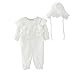 Produktbild Bekleidung Longra Neugeborenes Baby Mädchen Spitze Strampler Bodysuit Playsuit Kleidung Set + Mütze Hüte Baby Langarm Overall Spielanzug Babykleidung (0-18Monate) (50CM 3Monate, White)