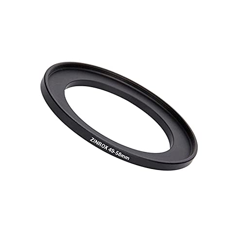 ZINROX® 49-58mm Step Up Lens Filter Adapter Ring, Set of 1 Piece - Size : 49mm to 58mm Stepping Ring