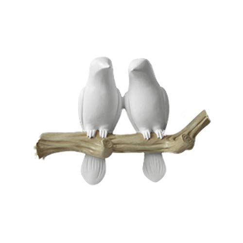 Preisvergleich Produktbild LQ-Kleiderhaken Vogelhaken, Hoodies, kreatives Wohnzimmer, Tür zur Wand, Tierkleidung, Hüte, Haken, Schlüssel. (Farbe : Weiß, größe : 2 Birds)