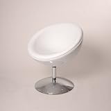 Gestell: verchromter Stahl RETRO SCHALEN SESSEL 70er design stuhl lounge möbel C13 weiss-weiss