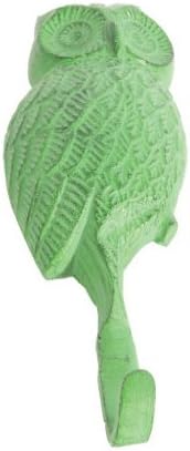 Ian Snow Owl Metal Hook, Green