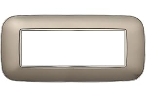 ZOREI Placca Compatibile Con Bticino Axolute, Modello Orbis Serie Ovale (6 Posti / Moduli, Titanio)