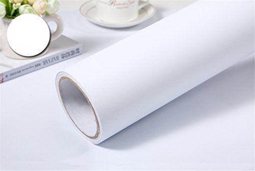 Selbstklebend Tapete abnehmbarer Wandsticker generalüberholt Aufkleber Küche Schiebetür Wallpaper Decor-Solid-Farbe weiß - 2
