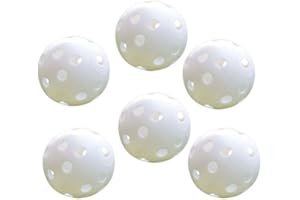 PORFEET Pelota De Entrenamiento, 6 Piezas Golf Elástico De Interior Bola Hueca Golf con Agujero De Goma Práctica para Principiantes