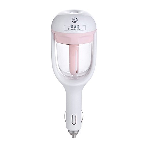 Fletion2 in 1 Car Humidifier & Aroma Diffuser, Portable 180 Degree Rotation 25ml Auto In-Air Cool Mist Humidifier & Aromatherapy Essential Oil Diffuser for Car Supplies, Automatic Sleep 2 Hour Pink