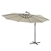 Produktbild HENGMEI Ø300 cm ALU Sonnenschirm Gartenschirm Ampelschirm Strandschirm Kurbelschirm Neigbar Marktschirm Terrassenschirm mit UV Schutz 40+ für Balkon, Garten, Tarasse (Ø300 cm, Beige)