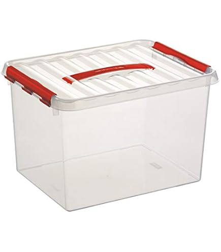 6x SUNWARE Q-Line Aufbewahrungsbox – 6 Liter, Transparent/silber, Stapelbar