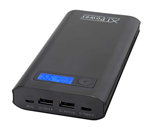 XTPower® XT 20TC Batería externacon Puertos USB Tipo C y 50 W de Potencia de Entrada - Batería Externa Moderna de 20400 mAh - 1 Puerto USB Tipo C PD, 1 Puerto USB QC3 y 1 Puerto USB