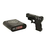 Tera® LCD Infrarot Wecker Digitalwecker Shooting Alarm Clock mit Zielscheibe Laserpistole Gun (Weiß / Schwarz) - 2