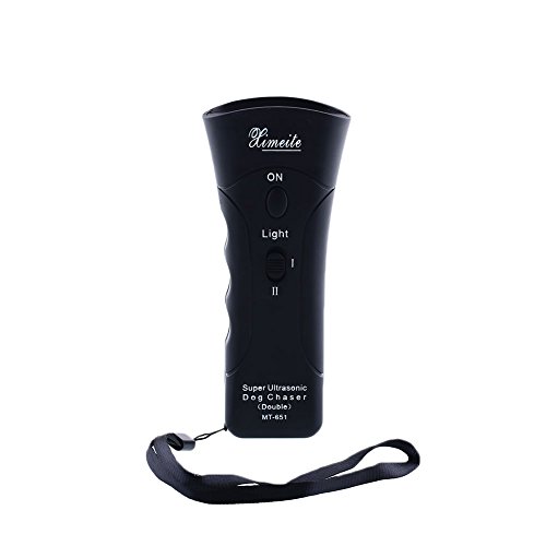 Kicode Ultrasonico Cacciatore di Cani Stop Animale aggressivo Attaccare i Trainers Repeller con la Torcia elettrica del LED Utile alloggiamento Efficace