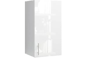 JD Greta 400mm Kitchen Wall Cabinet with Door – Wall Unit – White Gloss – Modern Storage Cupboard