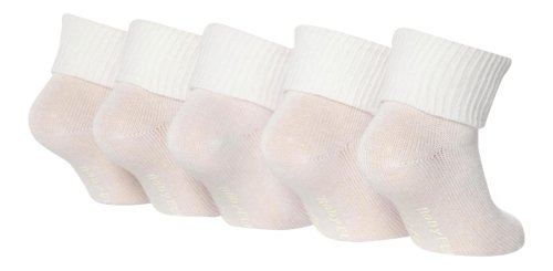 5 Pack Baby Elle Designer Socks BE04 TOT White 0-2 uk 0-18 Eur
