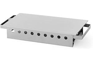 HENDI Speisewärmer, Inkl. 2 Teelichthalter, Gestell und Griffe aus Edelstahl, Eloxierte Aluminiumplatte kratzfest, Buffetwärmer, 330x180(H)65mm, Aluminium, Edelstahl