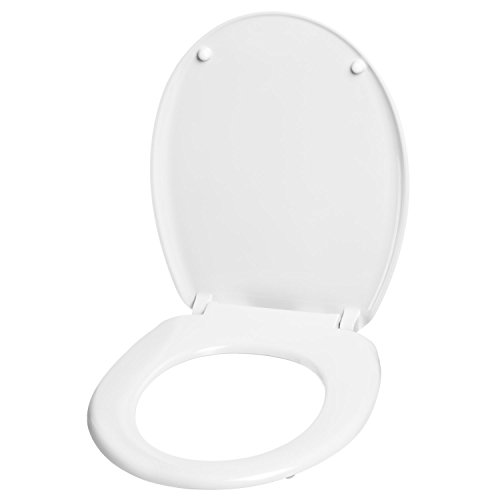 WC Sitz mit Absenkautomatik, Duroplast Toilettendeckel, Softclose Klobrille – Motiv Hund mit Zeitung Design Dekor - 3