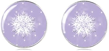 Tizi Jewellery 925 Sterling Silver Snowflake Christmas Earring Studs 12 mm Handmade for Ladies and Girls Perfect Gift or for Party