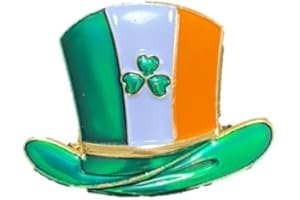 CTTK St Patrick's Day Decoration Celebration Irish Flag Pin Badge Brooch Gift Shamrock 3 Leaf Clover Hat