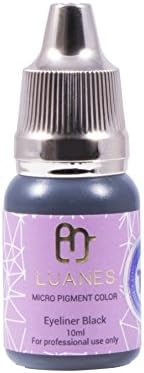 Semi Permanent Makeup Pigments, LUANES Eyebrow, Lips Micropigments, SPMU (01 Eyeliner: Black, Aqua Type, 10ml)
