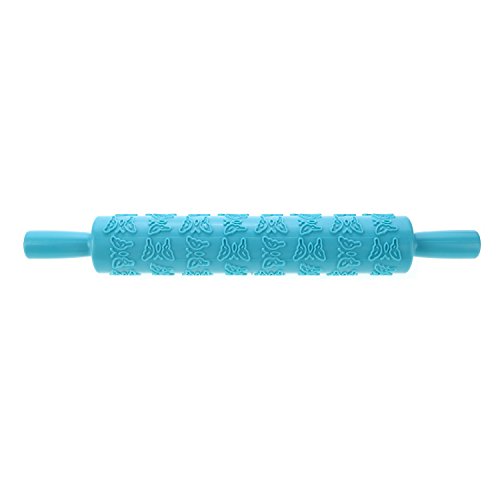 11 x Fondant Rollstab Struktur-Teigrollen STAR-LINE® Prägerolle Rollfondant Deko Teigrolle Torten Dekoration Musterrolle Blume Schmetterling - 3