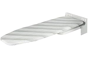 Gedotec Planche À Repasser Murale Pliante IRONFIX | Table Pivotante à 180 Degrés | Raccords Acier Qualité Supérieure | Support Mural & Kit Montage INCL. | FABRIQUÉ en Allemagne | Gris Rayé | 1 Pièce