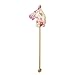 Pink Papaya stick horse, Flower, sweet toy horse made of fabric with neighing and galloping sounds - Colour: Flower pattern with white mane