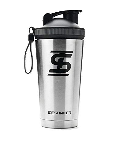 Ice Shaker Stainless Steel Insulated Water Bottle Protein Mixing Cup - Holds Ice for Up to 24 Hours Ice Shaker Stainless Steel Insulated Water Bottle Protein Mixing Cup - Holds Ice for Up to 24 Hours