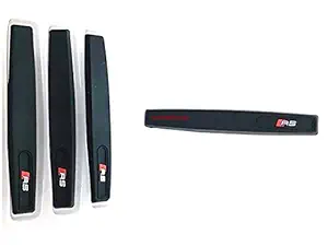 YOURKARTS.COM Compatible RS Type Design Stylish & Sleek for Cars Door Edge Guards Car Door Guard/Scratch Protector Universal (Set of 4) Compatible with Audi Cars