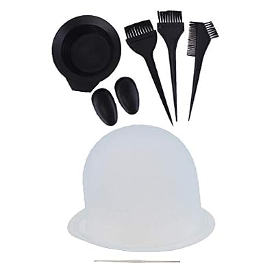 SM SunniMix Bonnet à Mèches en Silicone pour Highlight et Colorer Cheveux Brosse et Bol Peigne de Coloration Cheveux en Plastique