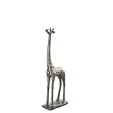 Farbe: antik silber Casablanca - Figur Giraffe aus Poly - silberfarben antik Finish auf Basis