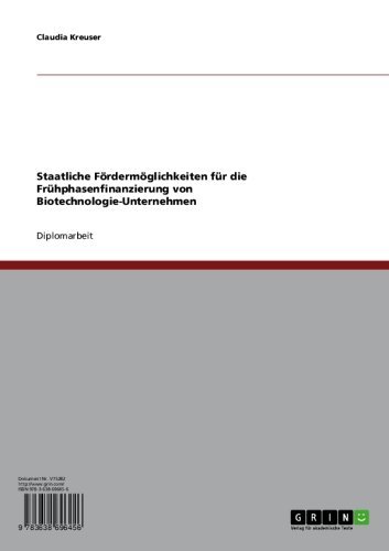 Staatliche Fördermöglichkeiten für die Frühphasenfinanzierung von Biotechnologie-Unternehmen