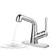 Produktbild YALTOL Waschbecken Wasserhahn, Wasserhahn-Set - Verbreitete/Mit ausziehbarer Brause/Thermostatische Chrom 3-Loch-Armatur Einhand EIN LochBath Taps
