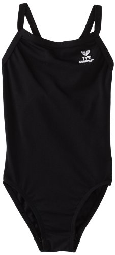 TYR Sport Women's Solid Durafast Diamondback Swim Suit,Black,32