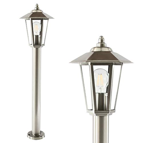 Außenleuchte Aussenstandleuchte Standleuchte Außenlampe Edelstahl Gartenlampe Wegeleuchte Stehlampe Gartenleuchte 601-800 (LED 7W neutralweiß)