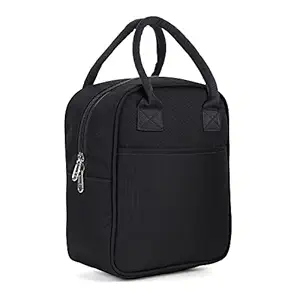 Double R Bags Insulated Lunch Bag for Office Men, Women and Kids, Tiffin Bags for School, Picnic, Work, Carry Bag for Lunch Box (Black)