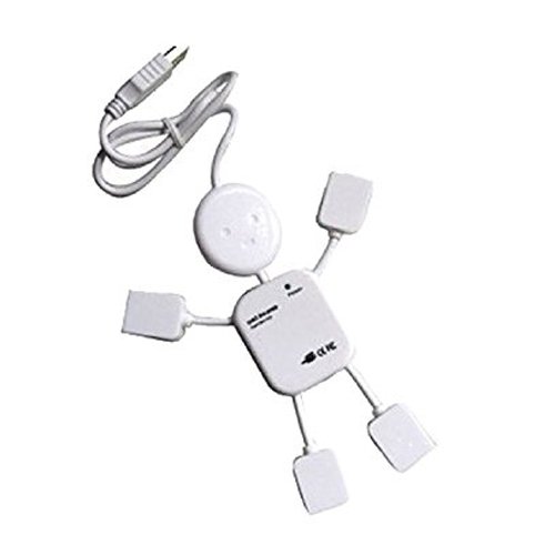 SODIAL(R) WEISS Vier Anschluss Schnelle Geschwindigkeit USB 2.0 / USB 1.1 'Smiley' Hub Mann fuer den Einsatz mit Desktops / Laptops / Notebooks / Netbook / iMac / Macbook