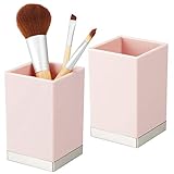 MEDIDAS COMPACTAS: Con un tamaño de 6,4 cm x 6,4 cm x 10,2 cm cada uno, los portacepillos de dientes o pinceles de maquillaje combinan con todo estilo decorativo y se adaptan bien a las estanterías.