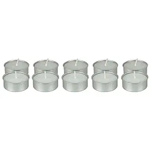 Star Candles Wax Tealight Candles White Color (Set of 10, Unscented)