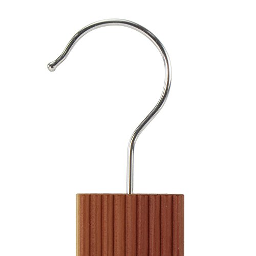 6 Geriffelte Zedernholz Blöcke zum Aufhängen – Natürlicher Mottenschutz – Hangerworld - 3